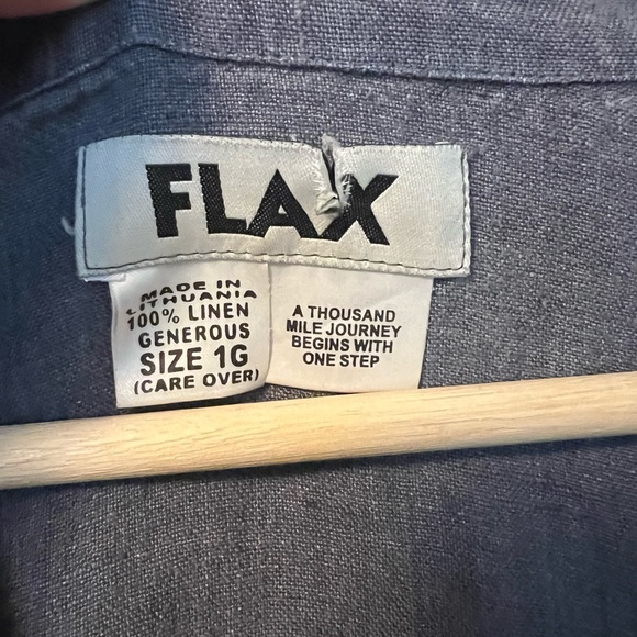 Flax Linen Button Down Shirt Short Sleeved Casual Lagenlook Top Blouse Size 1G - Picture 4 of 7